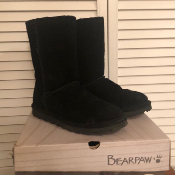Bearpaw Elle Short Black Boots Womens 7 M - Picture 1 of 7